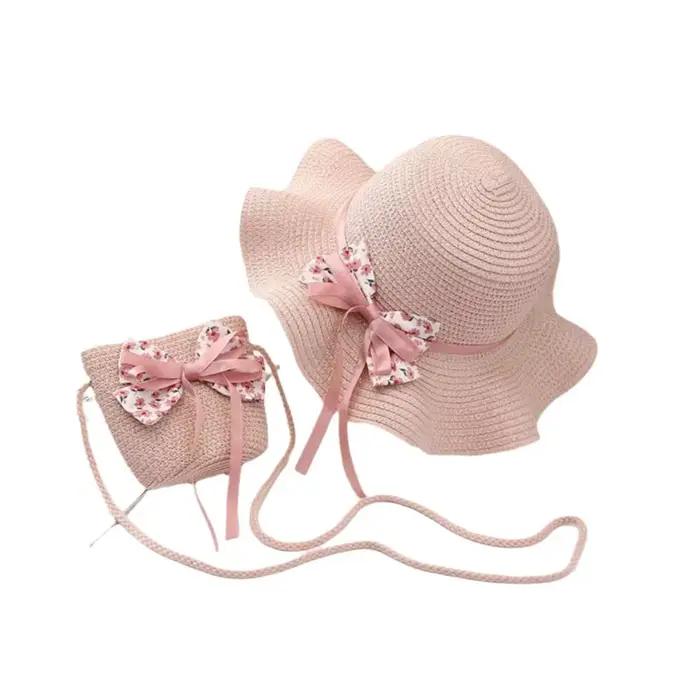 Chapeau de paille respirant à grand bord pour enfants