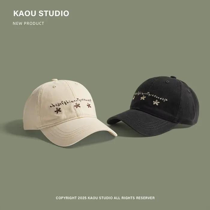 Casquette de Baseball brodée de fleurs coréennes pour femmes
