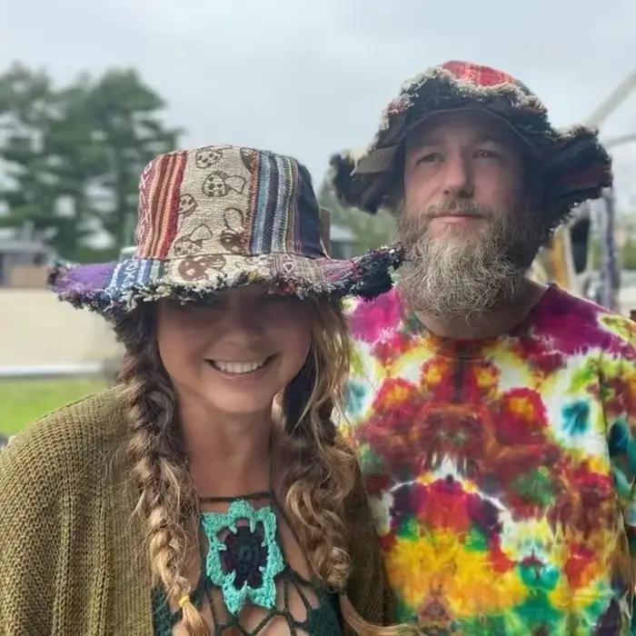 Chapeau Bob en Chanvre Multicolore à Motifs Champignons