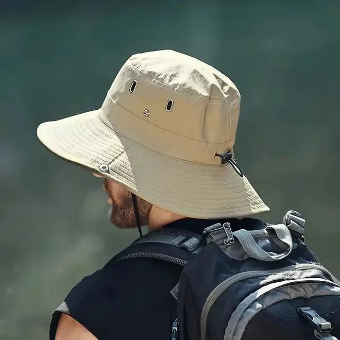 Chapeau de soleil à large bord pour homme GOT-TOG imperméable anti-UV polyester couleur multiple activités de plein air été randonnée escalade pêche occasions spéciales