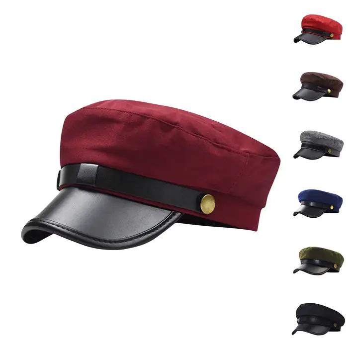Casquettes de cyclisme unisexes en cuir PU