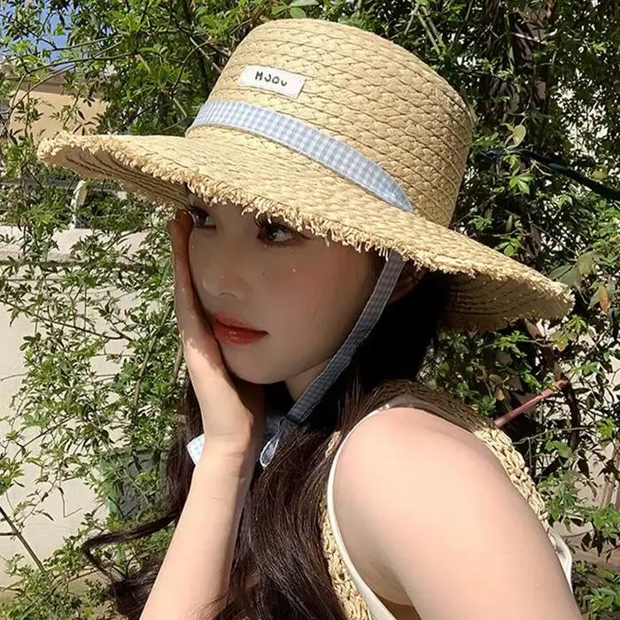 Chapeau de paille à large bord pour femme SUSU