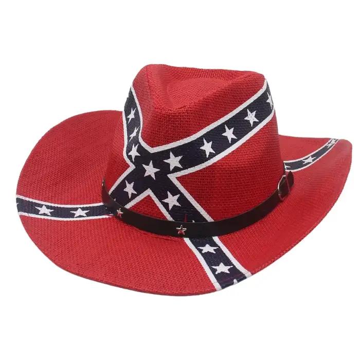 Chapeau de cowboy imperméable en détresse de style américain avec étoiles et rayures