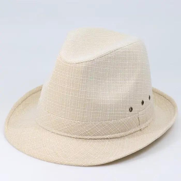 Chapeau d'été décontracté en coton et lin pour hommes