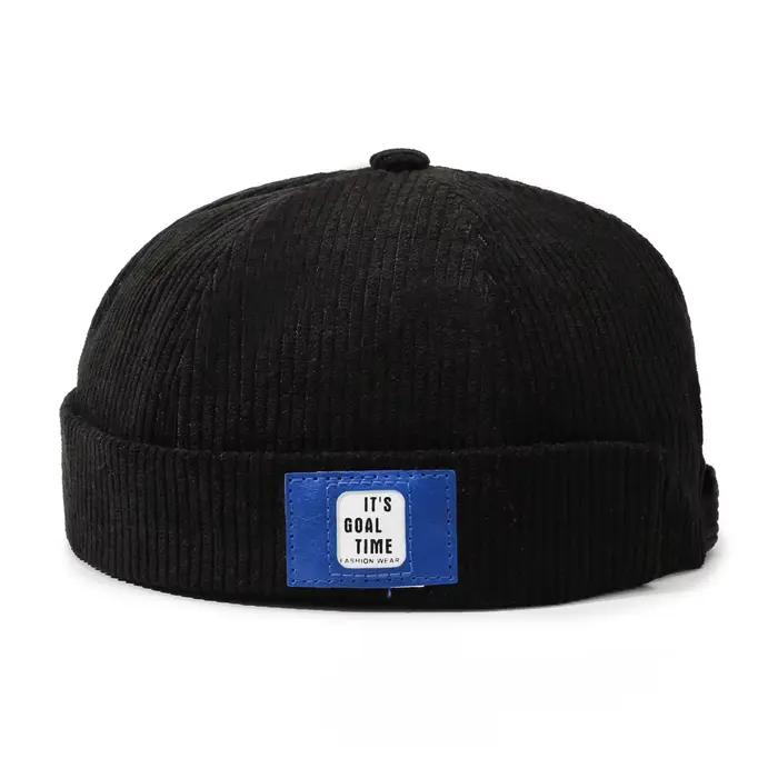 Casquette en velours côtelé Patch Landlord style tendance streetwear moto élégante audacieuse polyvalente occassions spéciales femmes hommes