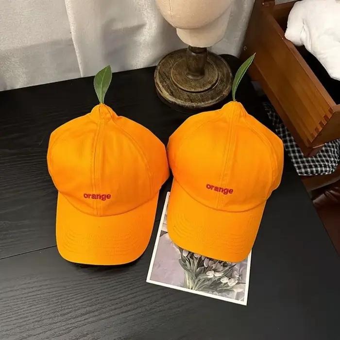 Casquette de baseball décontractée en coton orange