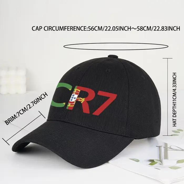 Casquette de baseball noire avec imprimé CR7 Portugal