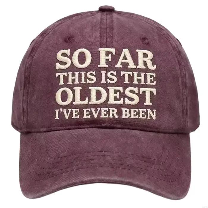 Casquette de baseball avec slogan brodé design en polyester délavé pour homme femme occasions extérieures style sportif vintage