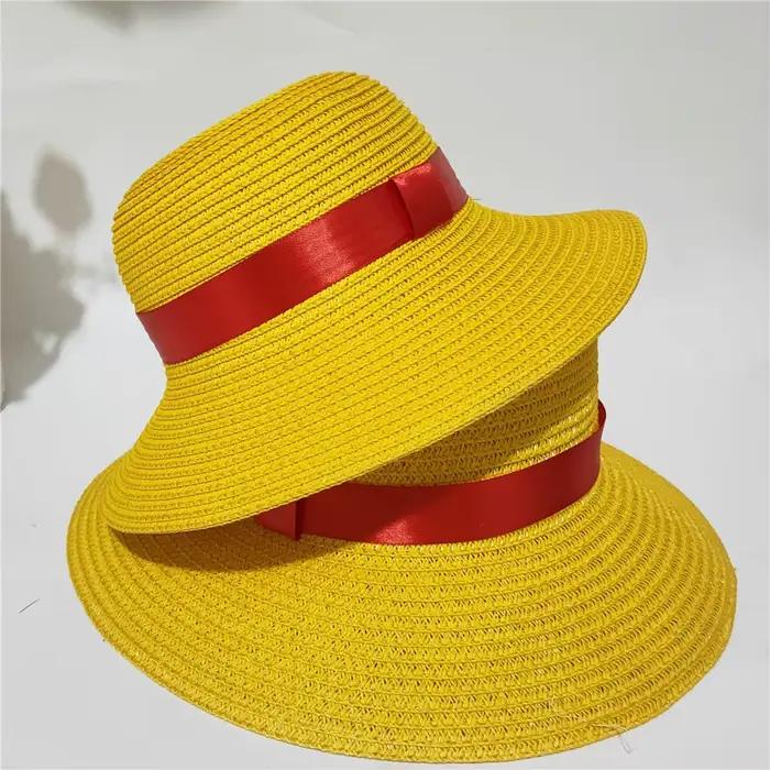 Chapeau de paille jaune tressé Luffy de ONE PIECE pour adulte