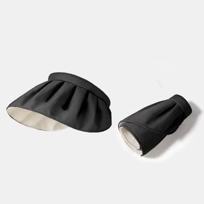 Casquette de protection solaire pliable pour femme visière anti-uv style bandeau ou chapeau coquille couleurs rouge blanc gris vert armée noir occassions extérieures journée ensoleillée randonnée vacances plage