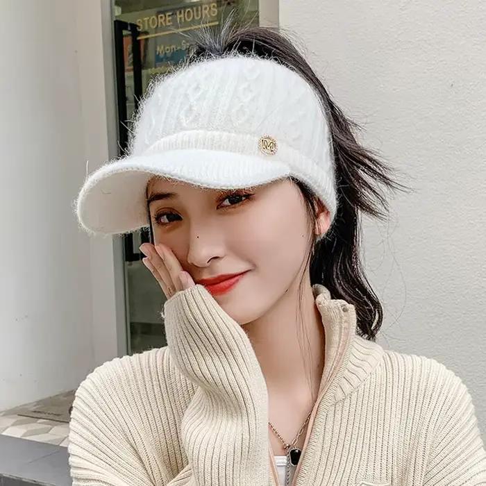 Nouveau bonnet en laine tricotée double couche pour l'automne et l'hiver