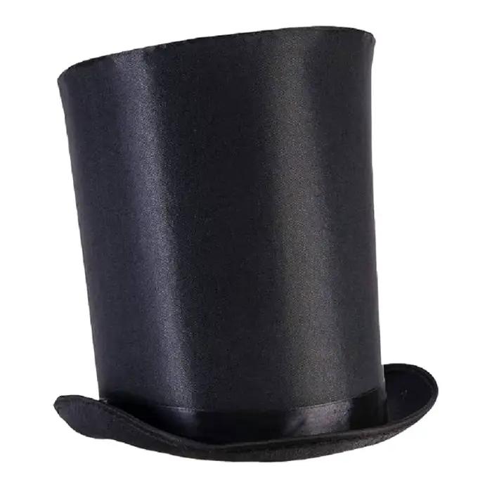 Chapeau haut-de-forme en feutre noir de qualité supérieure pour costume formel de majordome de magicien