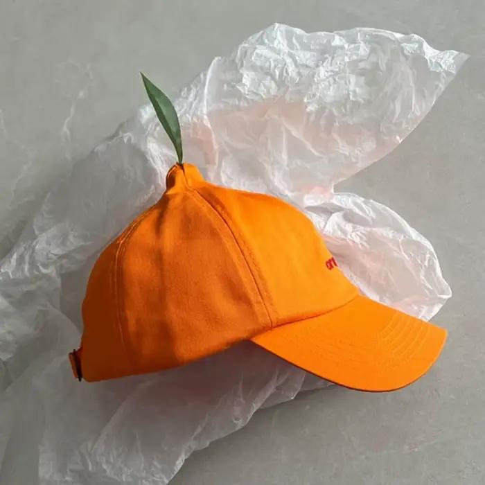 Casquette de baseball décontractée en coton orange
