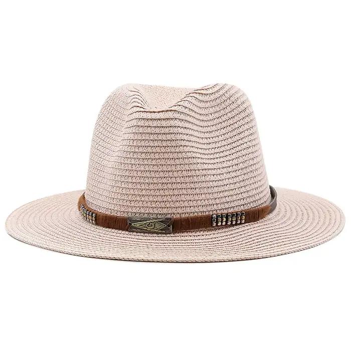 Chapeau de paille style cowboy pour hommes et femmes