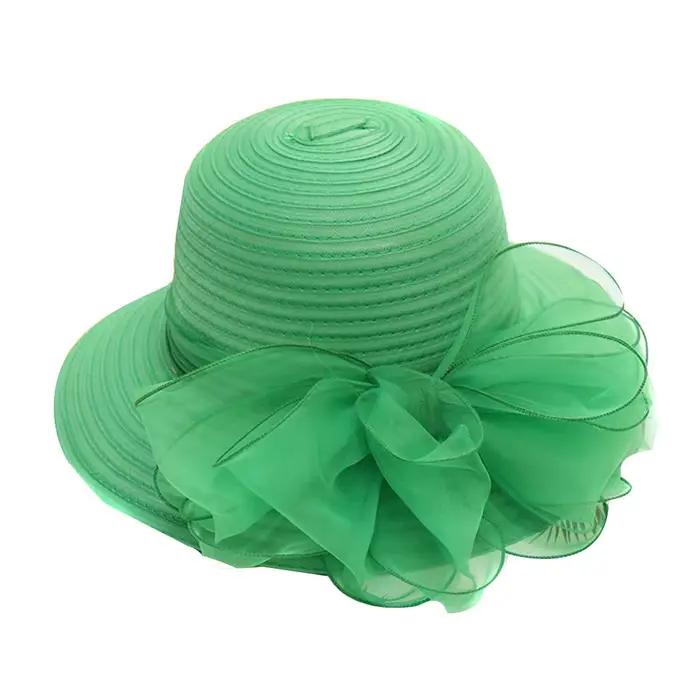 Chapeau de mariage en paille britannique avec nœud papillon pour femmes