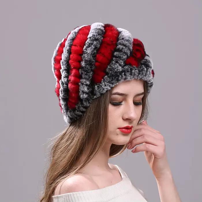 Chapeau en vraie fourrure de lapin Rex