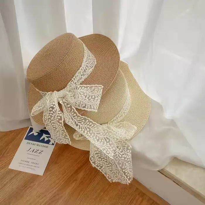 Chapeau de paille de plage d'été pour femmes