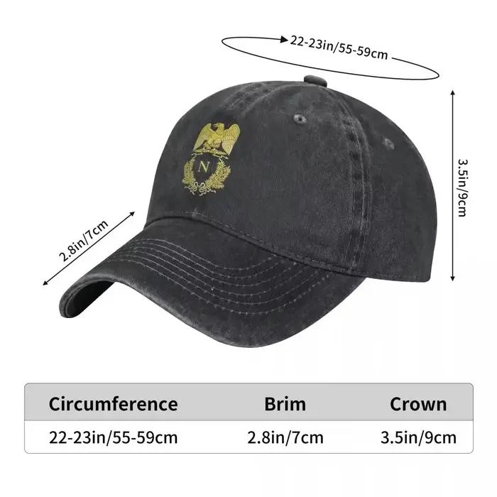 Casquette de baseball délavée avec emblème de Napoléon Bonaparte casquette snapback unisexes pour homme et femme randonnée pêche ajustable quatre saisons