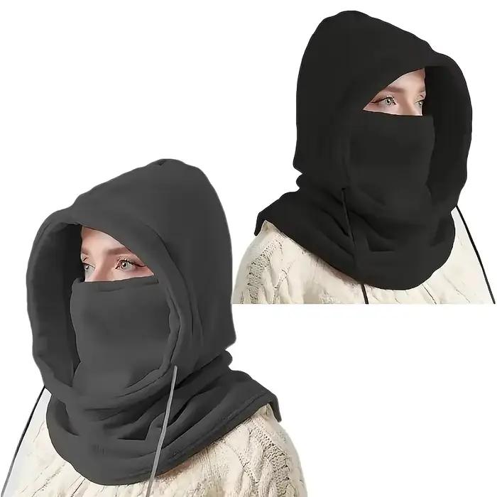 Chapeau Balaclava d'hiver unisexe - Masque coupe-vent avec cordon de serrage