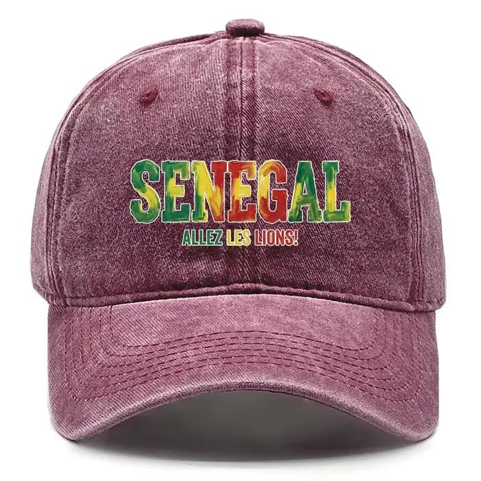 Casquette de baseball réglable légère et unisexe avec drapeau du Sénégal imprimé