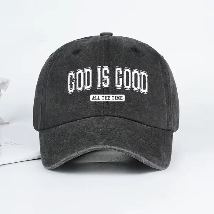 MLFO God is Good Casquette de baseball délavée Printemps/Été