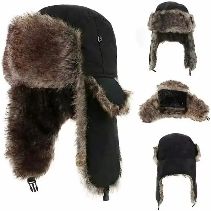 Chapeau de bombardier ushanka homme style militaire hiver avec cache-oreilles coupe-vent robuste polyvalent