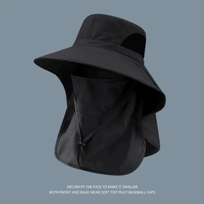 Chapeau de pêche en polyester avec protection solaire UV large bord pour homme et femme occasions plage randonnée voyage