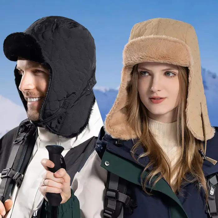 Chapeau russe doublure de fourrure douce trappeur casquette à rabat coupe-vent automne hiver chapeaux pour hommes