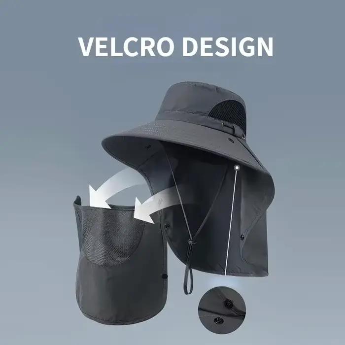Chapeau de soleil d'été protection uv visière large polyester tricoté pour homme et femme randonnée camping pêche chasse activités plein air