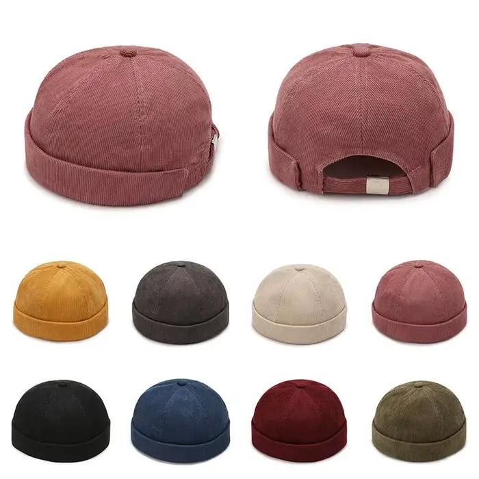Casquette Skullies en velours côtelé pour hommes et femmes