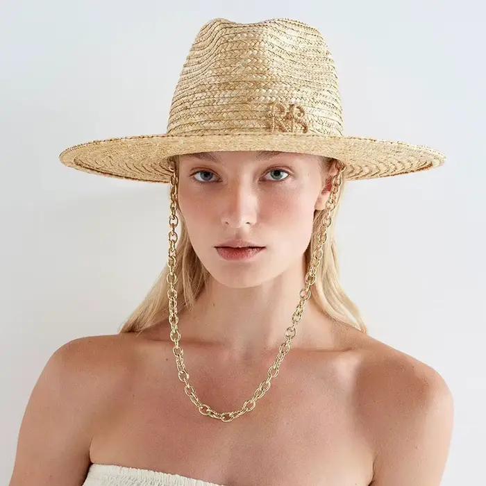 Chapeaux de soleil classiques en paille Panama pour femmes
