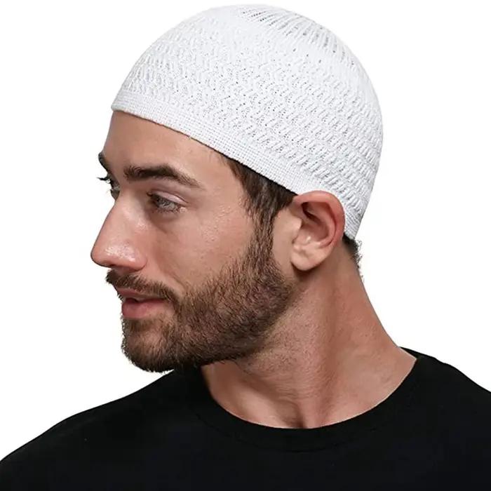 Chapeau ondulé Kippah pour hommes et femmes, chapeau d'automne islamique pour Ramadan, chapeaux de prière musulmane, bonnet tricoté