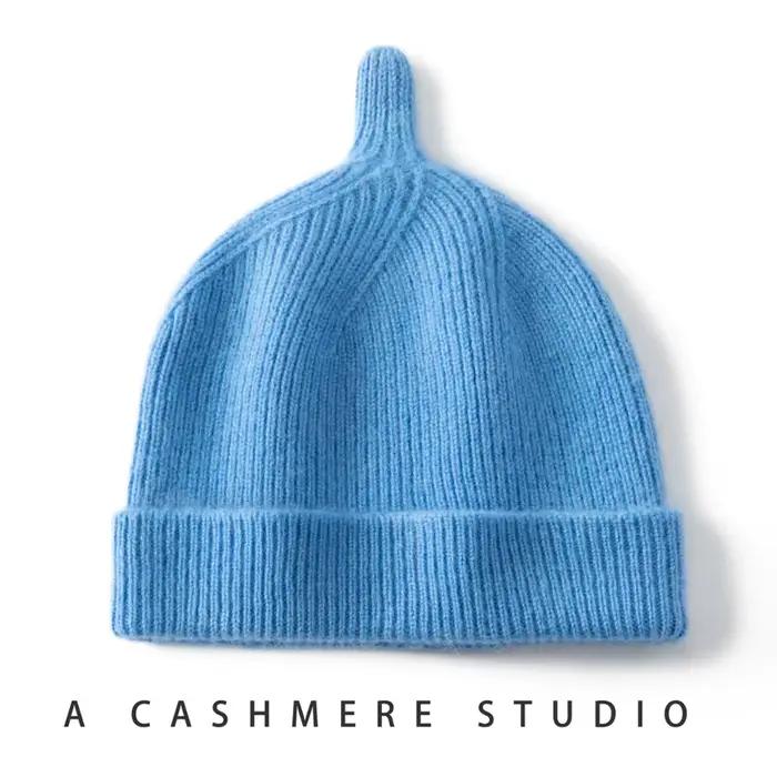 Bonnet d'hiver pour enfants en cachemire 100% tricoté solide pour garçons et filles couleurs vives extérieur hiver occasions spéciales