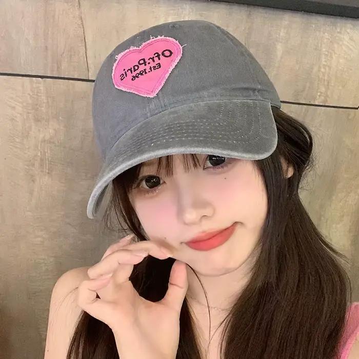 Casquette de Baseball Vintage en Coton Délavé pour Femme