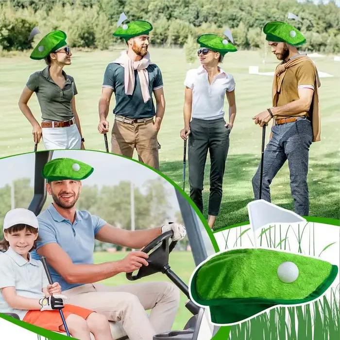 Chapeau de béret de golfeur drôle pour hommes et femmes vêtement de sauna pour fête à thème de golf avec sensation de balle de golf accessoire de fête fantaisiste