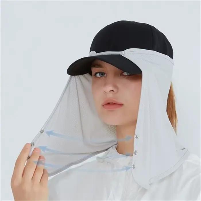 Casquette de pêche à séchage rapide avec protection solaire pour le visage et le cou