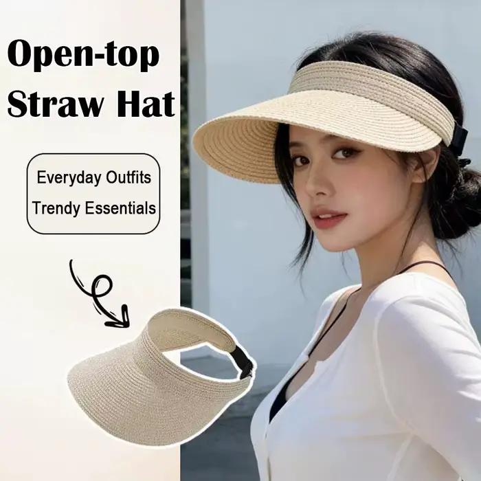 Visière de soleil en polyester ouverte en haut protection uv plage golf femmes printemps automne élégance confort occasionnels