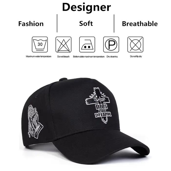 Casquettes de baseball unisexes DIOS POR DELANTE avec broderie en croix