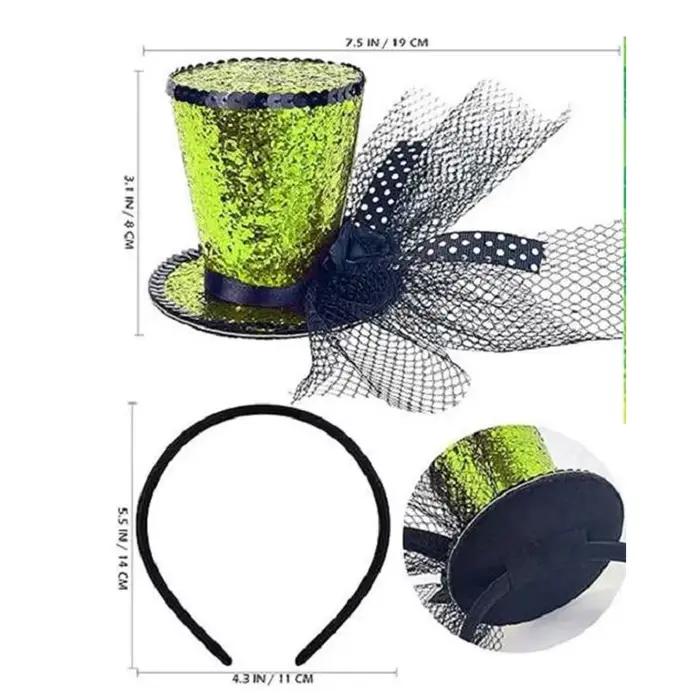 Mini chapeau bibi à sequins avec bandeau