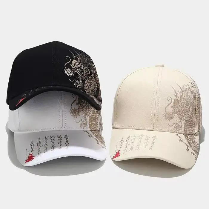 Impression Dragon chinois casquettes de Baseball pour hommes Totem croyance femmes coton chapeau de relance Protection solaire extérieure Gorras casquette de camionneur