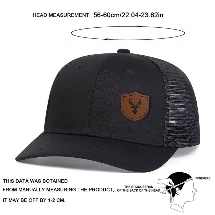 Casquette de baseball unisexe en cuir avec petites cornes de cerf