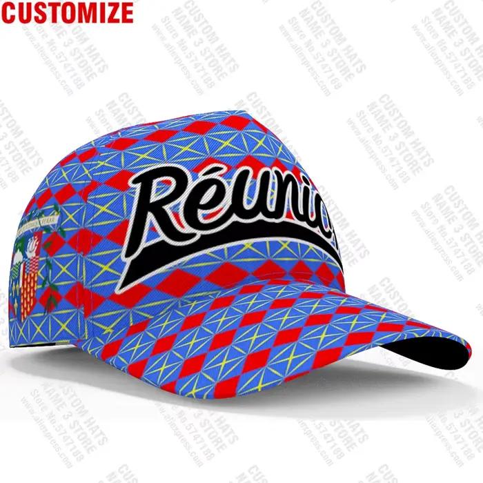 Casquettes de baseball de la Réunion avec nom et numéro sur mesure