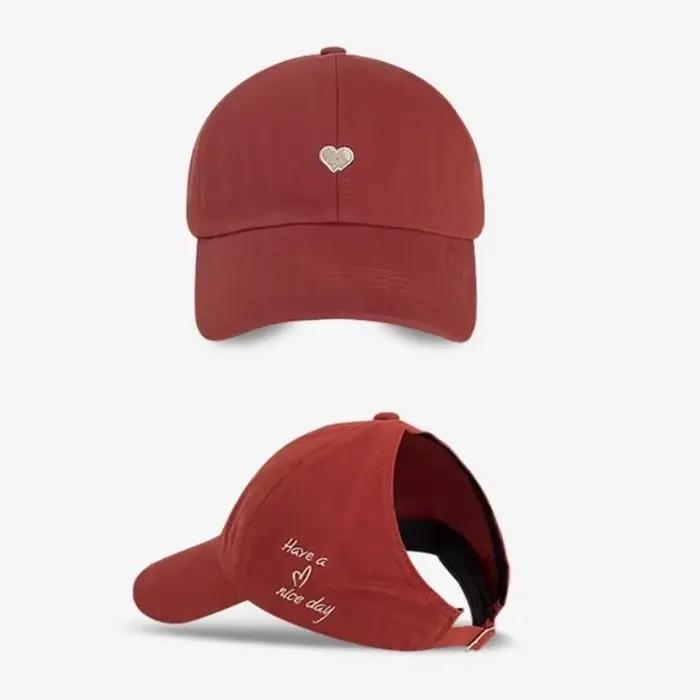 39BB Casquettes baseball en forme cœur brodé pour fille