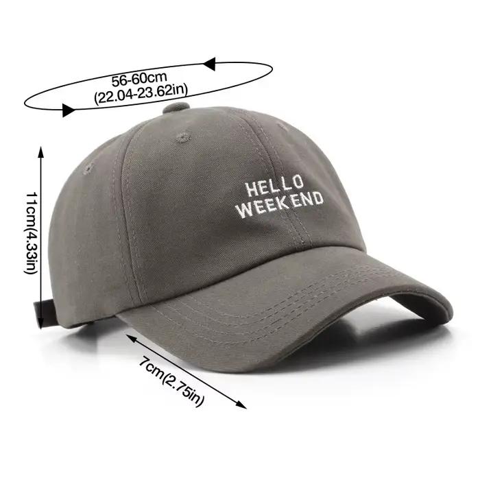Casquette de Baseball avec Lettres Brodées Casquettes Hip Hop Pour Hommes Femmes Occasions Décontractées Visière Large Coton Polyester