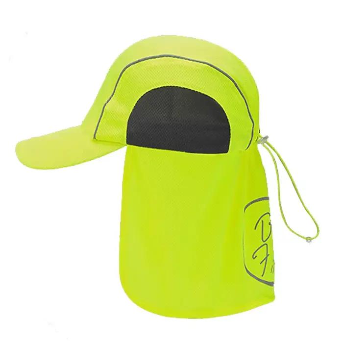 Casquette de baseball réfléchissante haute visibilité avec rabat de cou pour sécurité nocturne et protection solaire sport occasionnels