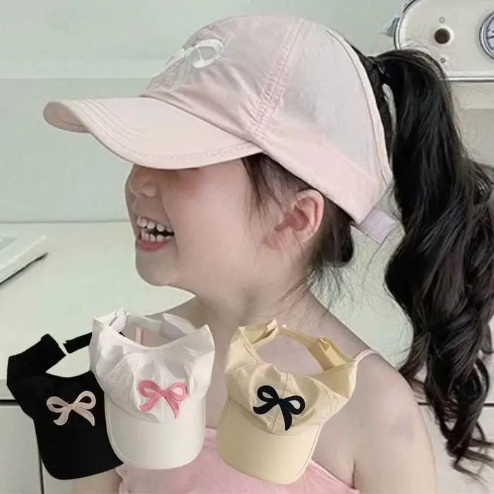 Casquette de baseball brodée avec nœud pour enfant et adulte, polyester, sangle réglable, protection solaire, voyage, quatre saisons