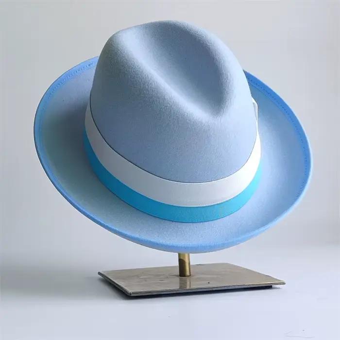 Chapeau Fedora Rétro Caramel Multicolore Unisexe Polyvalent pour Homme et Femme Occasions Spéciales Plage Fêtes