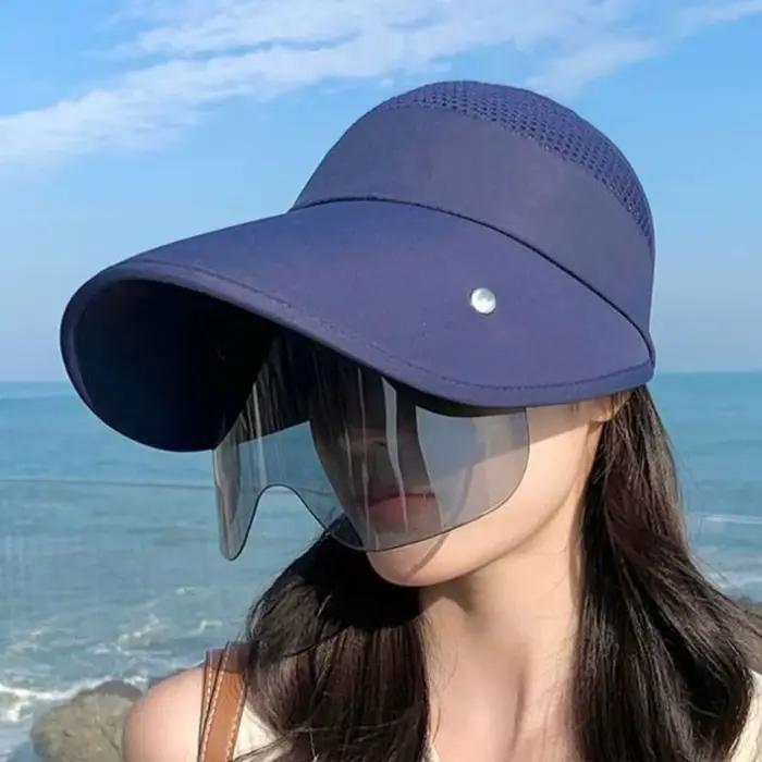 Chapeau de plage à visière rétractable pour femmes
