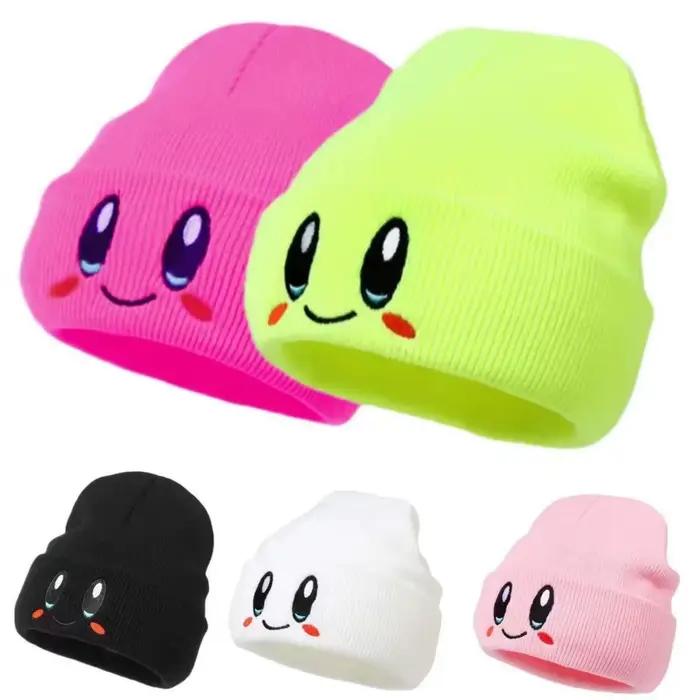 Bonnets élastiques brodés à gros yeux pour femmes