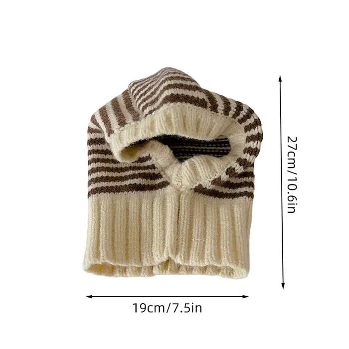 Garçons filles Protection des oreilles écharpe chapeaux automne hiver chaud coréen à capuche bonnet enfants rayé cagoule chapeau